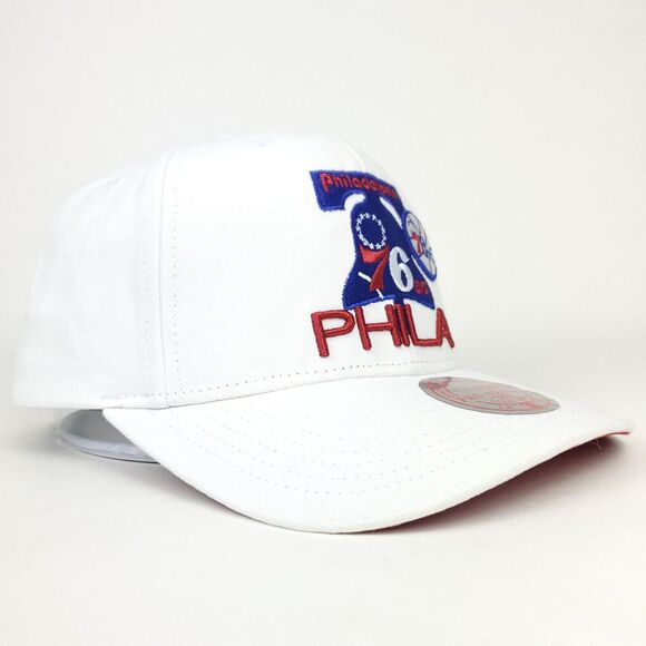 Philadelphia 76ers Mitchell & Ness Pro Fit Snapback Cap Hat 3D Logo White NWT - Picture 3 of 8